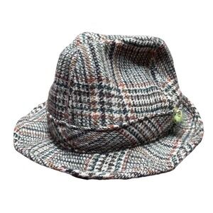 Donegal Handwoven Tweed Hat Fedora Wool Plaid Ireland Sz 7 57 Michael McGinaghey